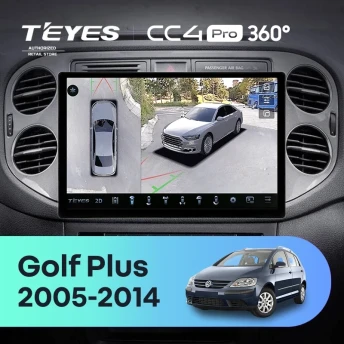 Штатная магнитола Teyes CC4 Pro 360 12/256 Volkswagen Golf Plus (2005-2014) (серая) F2 (11")