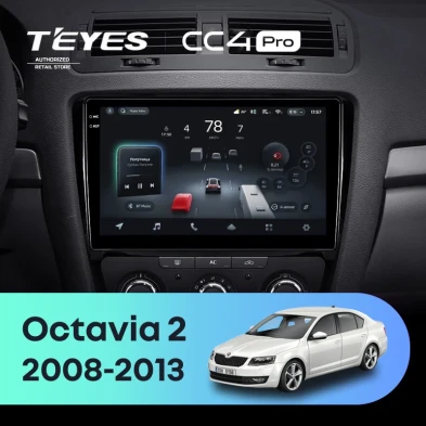 Штатная магнитола Teyes CC4 Pro 8/128 Skoda Octavia 2 A5 (2008-2013)