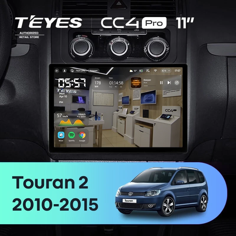 Штатная магнитола Teyes CC4 Pro 8/128 Volkswagen Touran 2 1T (2010-2015) (11")