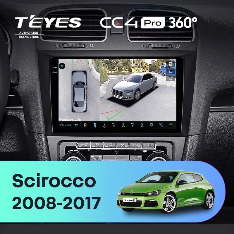 Штатная магнитола Teyes CC4 Pro 360 12/256 Volkswagen Scirocco (2008-2017)