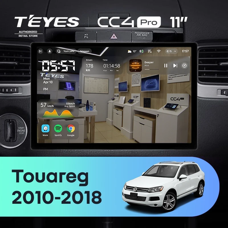 Штатная магнитола Teyes CC4 Pro 12/256 Volkswagen Touareg FL NF (2010-2018) (11")