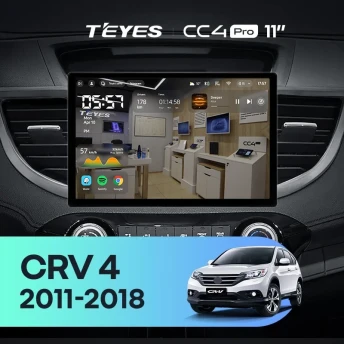 Штатная магнитола Teyes CC4 Pro 8/128 Honda CR-V 4 RM RE (2011-2018) Тип-B (11") 9 inch