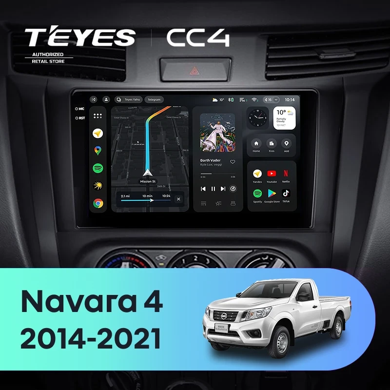 Штатная магнитола Teyes CC4 8/128 Nissan Navara D23 IV (2014-2021) Тип-B