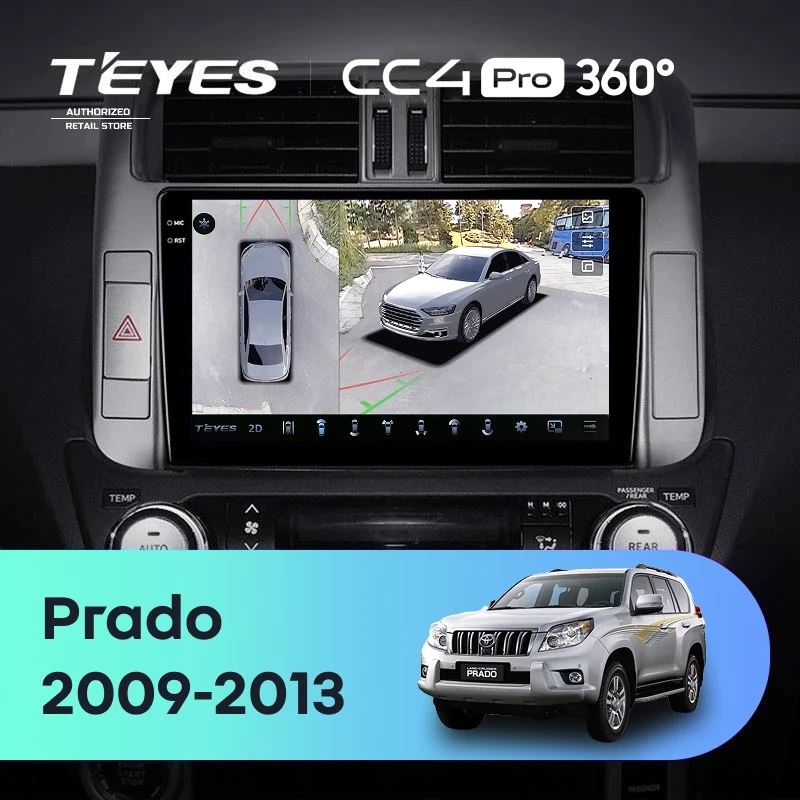 Штатная магнитола Teyes CC4 Pro 360 8/128 Toyota Land Cruiser Prado 150 (2009-2013) F1 Тип-A