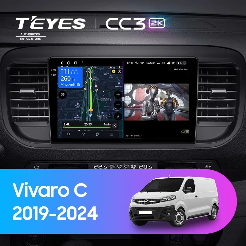 Штатная магнитола Teyes CC3 2K 360 6/128 Opel Vivaro C (2019-2024)