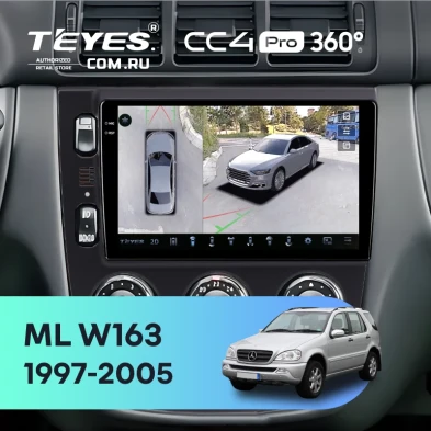 Штатная магнитола Teyes CC4 Pro 360 12/256 Mercedes ML W163 (1997-2005) (черная)