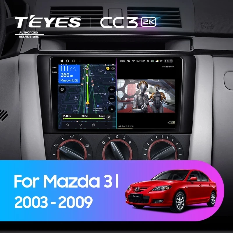 Штатная магнитола Teyes CC3 2K 4/32 Mazda 3 1 BK (2003-2009)