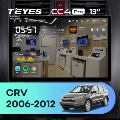 Штатная магнитола Teyes CC4 Pro 12/256 Honda CR-V 3 RE (2006-2012) (13")