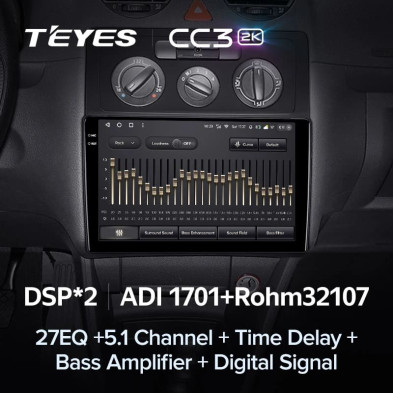 Штатная магнитола Teyes CC3 2K 6/128 Volkswagen Caddy 2K (2004-2010) (10 inch Universal)