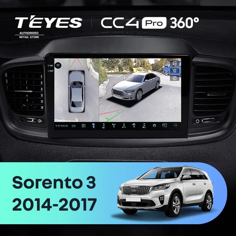 Штатная магнитола Teyes CC4 Pro 360 12/256 Kia Sorento 3 Prime (2014-2017) Тип-B