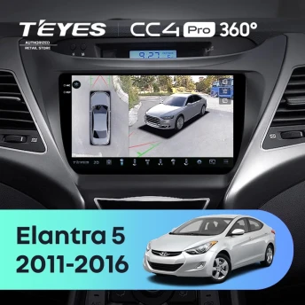 Штатная магнитола Teyes CC4 Pro 360 8/128 Hyundai Elantra 5 JK GD MD UD (2010-2016) F1