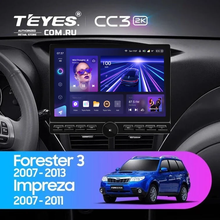 Штатная магнитола Teyes CC3 2K 6/128 Subaru Impreza GH GE (2007-2013) (13" с кнопками)