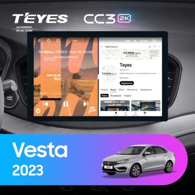 Штатная магнитола Teyes CC3 2K 4/64 Lada Vesta (2023-2026) F2 Тип-A (13")