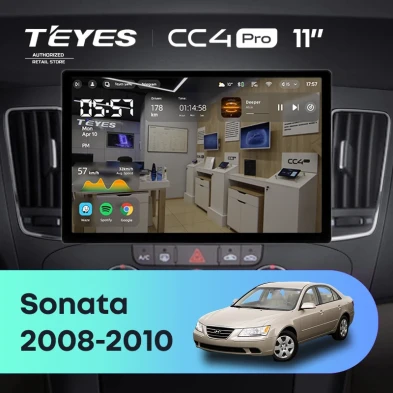 Штатная магнитола Teyes CC4 Pro 12/256 Hyundai Sonata NF (2008-2010) F2 (11")