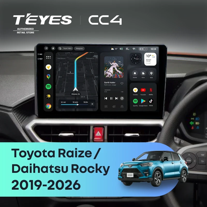Штатная магнитола Teyes CC4 6/64 Daihatsu Rocky (2019-2026) F2 Правый руль