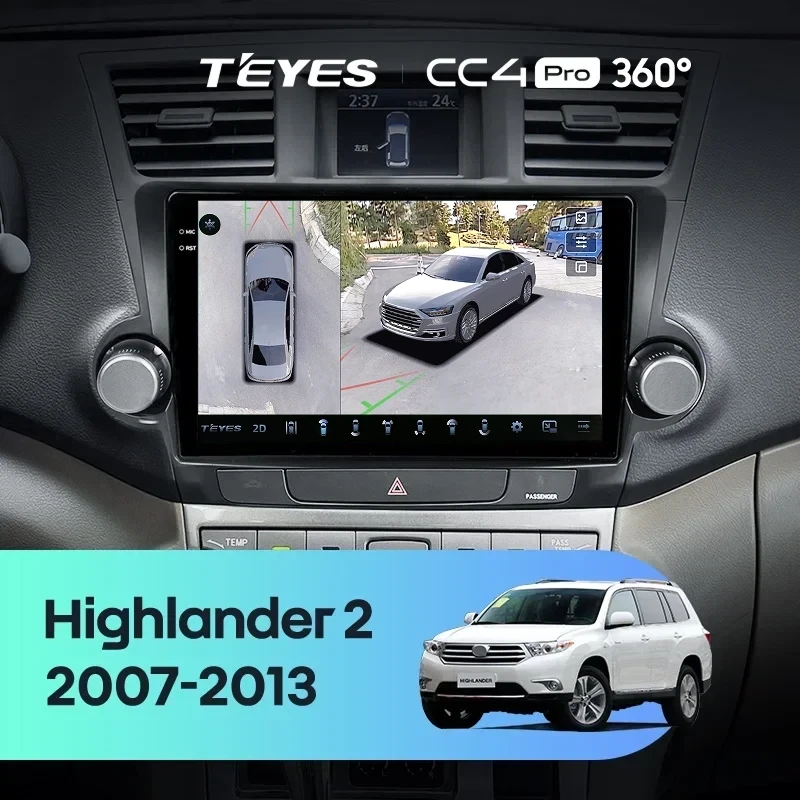 Штатная магнитола Teyes CC4 Pro 360 8/128 Toyota Highlander 2 XU40 (2007-2013) F2 10"