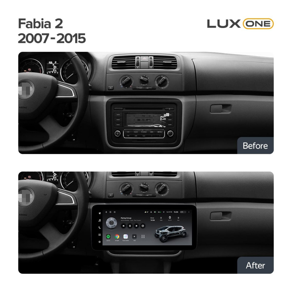 Штатная магнитола Teyes LUX ONE 4/64 Skoda Fabia 2 (2007-2014)