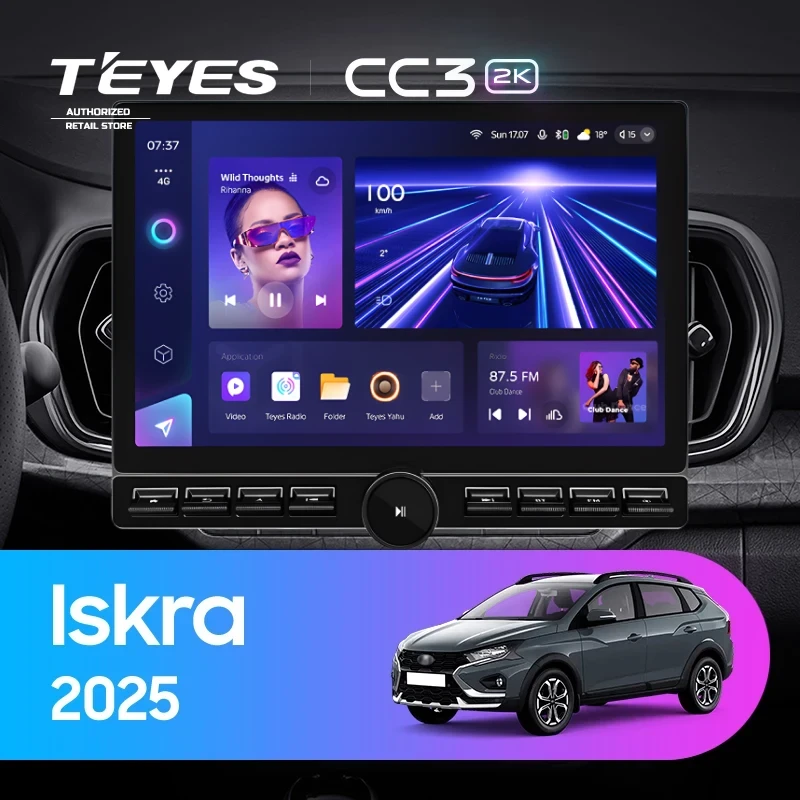 Штатная магнитола Teyes CC3 2K 6/128 LADA Iskra SW Cross (2025-2026) Тип-B (13" с кнопками)