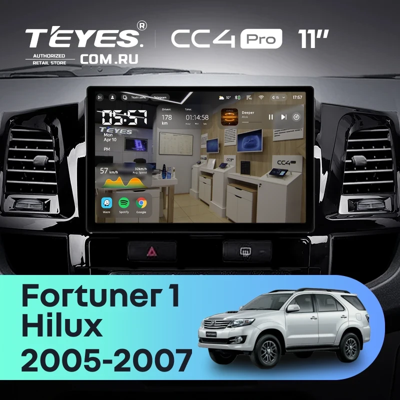 Штатная магнитола Teyes CC4 Pro 8/128 Toyota Hilux (2005-2007) F2 (11")