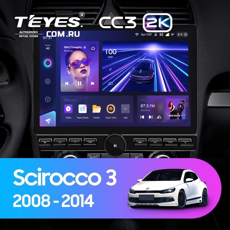 Штатная магнитола Teyes CC3 2K 6/128 Volkswagen Scirocco (2008-2014) F1 (13" с кнопками)