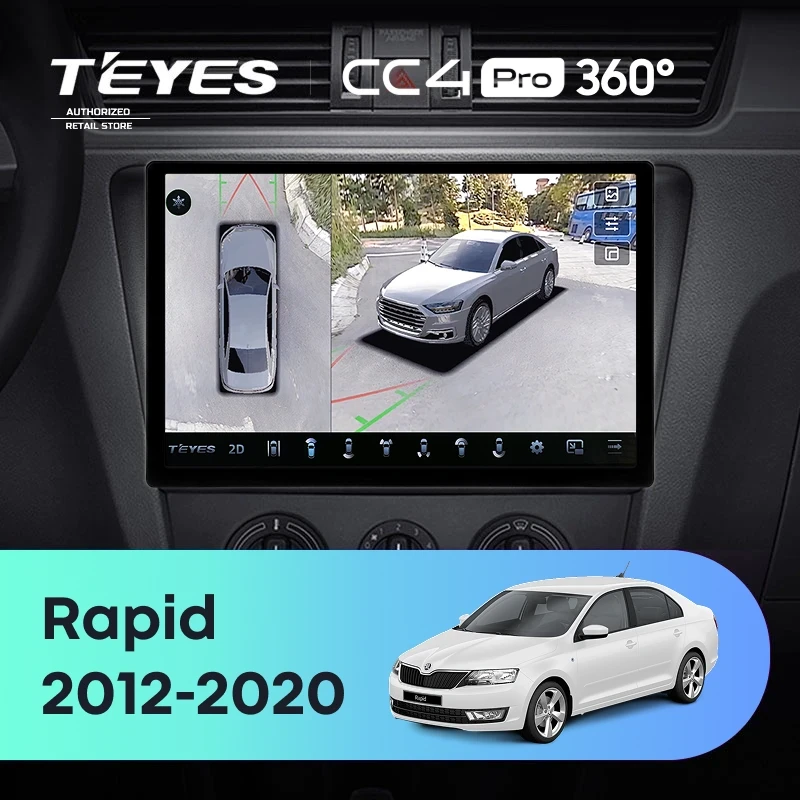 Штатная магнитола Teyes CC4 Pro 360 12/256 Skoda Rapid NH3 NH1 (2012-2020) (11")