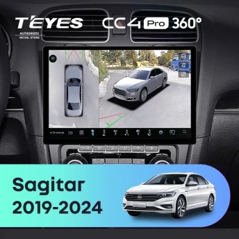 Штатная магнитола Teyes CC4 Pro 360 12/256 Volkswagen Sagitar (2019-2024) (11")