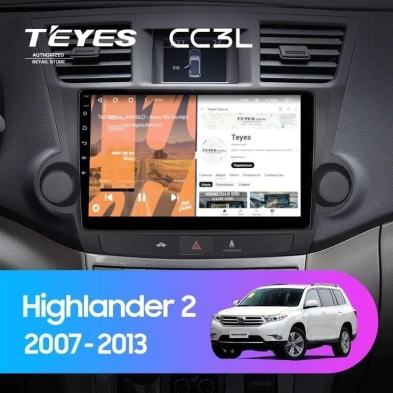 Штатная магнитола Teyes CC3L 4/32 Toyota Highlander 2 XU40 (2007-2013) F2 10"