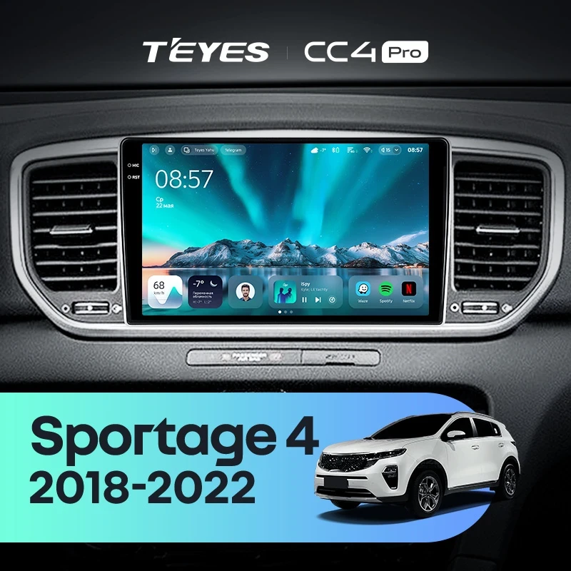 Штатная магнитола Teyes CC4 Pro 12/256 Kia Sportage 4 QL (2018-2022) Тип-A