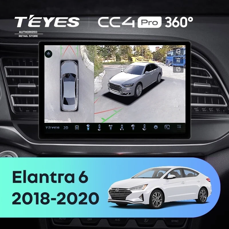 Штатная магнитола Teyes CC4 Pro 360 12/256 Hyundai Elantra 6 (2018-2020) Тип-B (13")