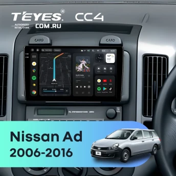 Штатная магнитола Teyes CC4 6/64 Nissan Ad (2006-2016) Правый руль