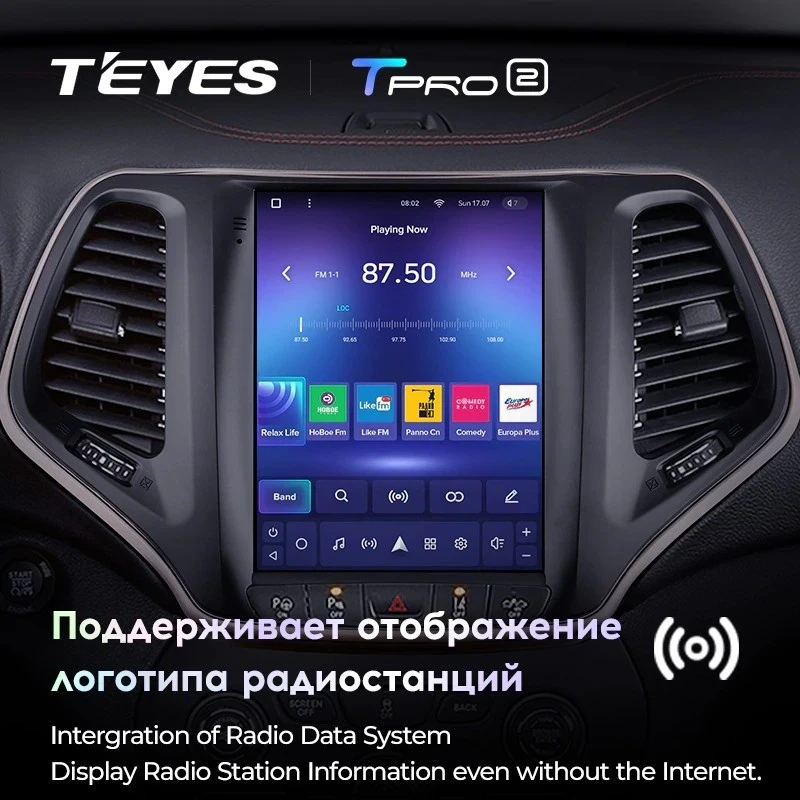 Штатная магнитола Tesla style Teyes TPRO 2 3/32 Jeep Cherokee 5 KL (2013-2018)