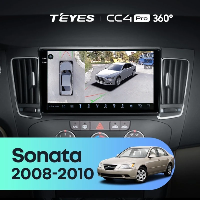 Штатная магнитола Teyes CC4 Pro 360 8/128 Hyundai Sonata NF (2008-2010) F1