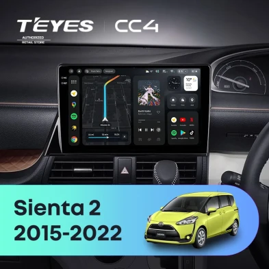 Штатная магнитола Teyes CC4 6/64 Toyota Sienta 2 XP170 (2015-2022) Правый руль