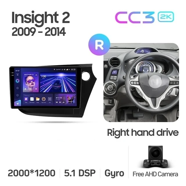 Штатная магнитола Teyes CC3 2K 4/32 Honda Insight 2 (2009-2014) Правый руль