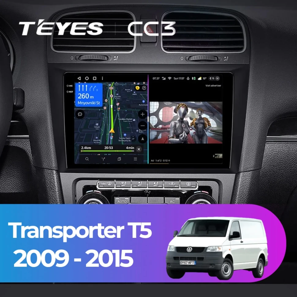 Штатная магнитола Teyes CC3 4/32 Volkswagen Transporter (T5) (2009-2015)