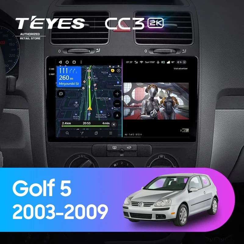Штатная магнитола Teyes CC3 2K 4/32 Volkswagen Golf 5 (2003-2009) F1