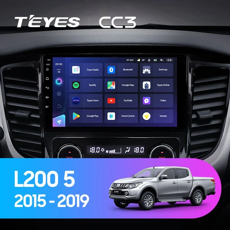 Штатная магнитола Teyes CC3 4/32 Mitsubishi L200 5 (2015-2019) климат контроль F2