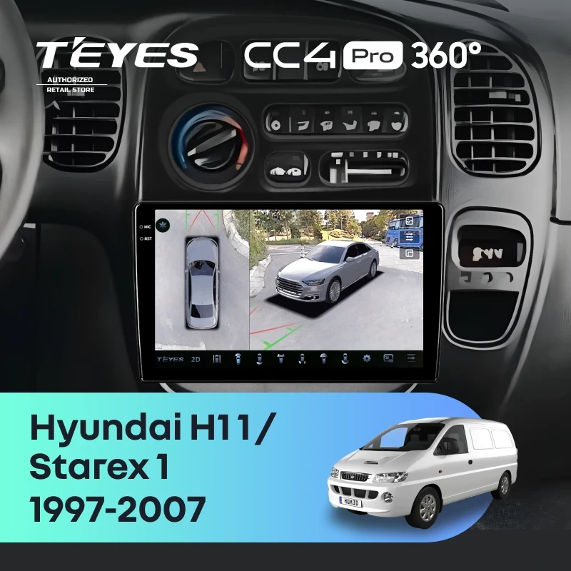 Штатная магнитола Teyes CC4 Pro 360 8/128 Hyundai Starex 1 (1997-2007)