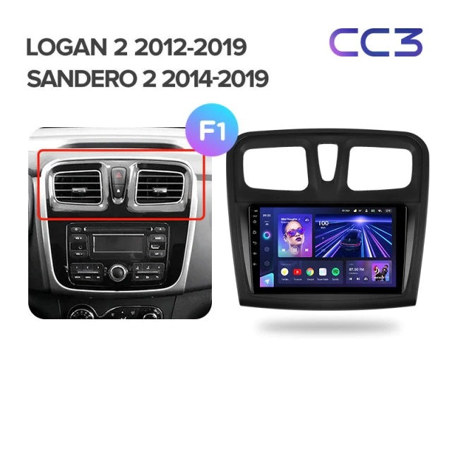 Штатная магнитола Teyes CC3 4/32 Renault Sandero 2 (2013-2022) F2