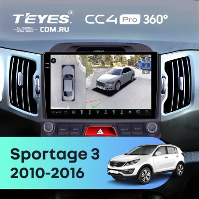 Штатная магнитола Teyes CC4 Pro 360 12/256 Kia Sportage 3 (2010-2016) F2 Тип-A