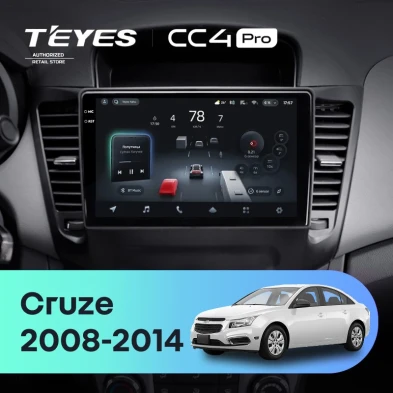 Штатная магнитола Teyes CC4 Pro 8/128 Chevrolet Cruze J300 (2008-2014)