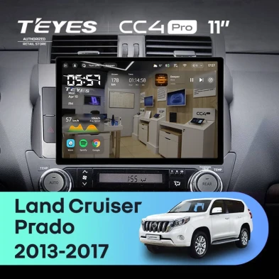 Штатная магнитола Teyes CC4 Pro 8/128 Toyota Land Cruiser Prado 150 (2013-2017) (11")