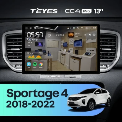 Штатная магнитола Teyes CC4 Pro 12/256 Kia Sportage 4 QL (2018-2022) Тип-A (13")
