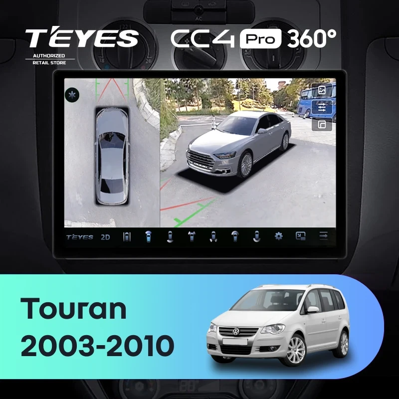 Штатная магнитола Teyes CC4 Pro 360 12/256 Volkswagen Touran 1 (2003-2010) F2 (11")