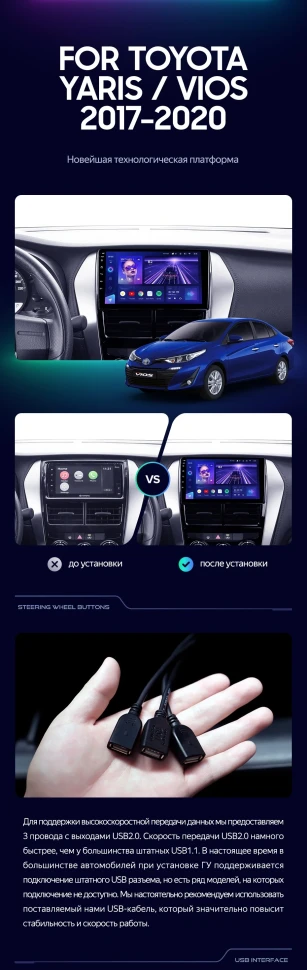 Штатная магнитола Teyes CC3 2K 6/128 Toyota Yaris (2017-2020) F2