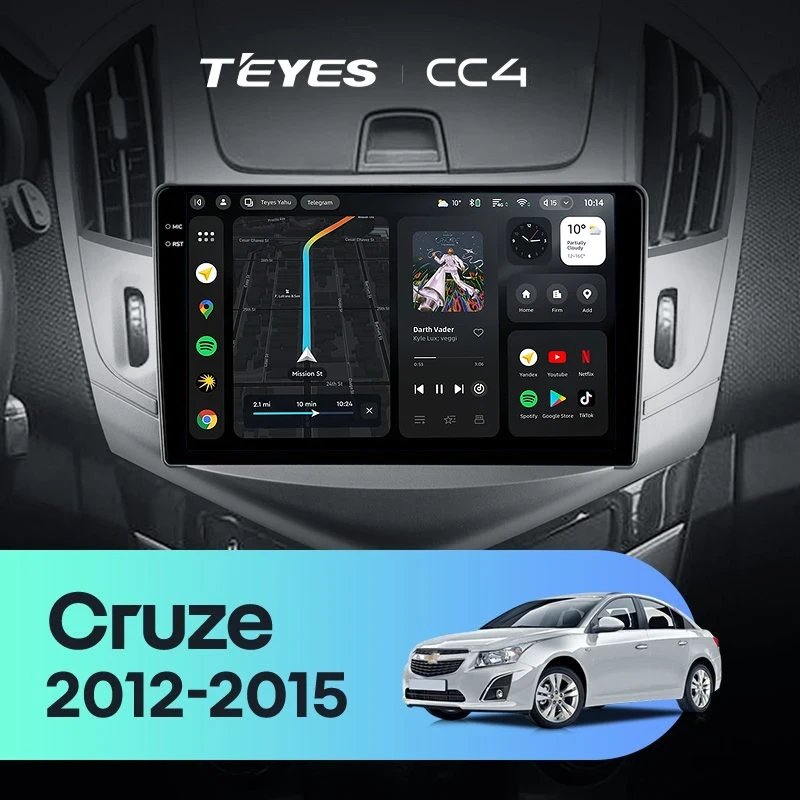 Штатная магнитола Teyes CC4 6/64 Chevrolet Cruze J300 J308 (2012-2015) F1