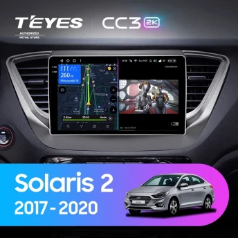 Штатная магнитола Teyes CC3 2K 4/64 Hyundai Solaris 2 (2017-2020) F1 Тип-B