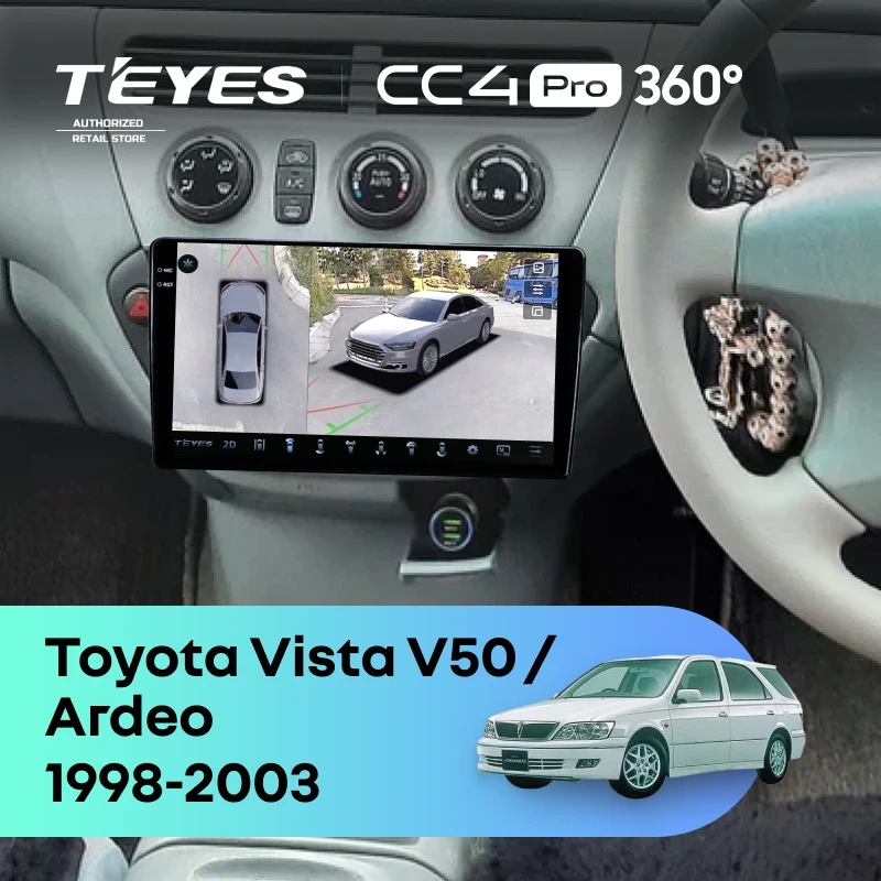 Штатная магнитола Teyes CC4 Pro 360 8/128 Toyota Vista V50 (1998-2003)