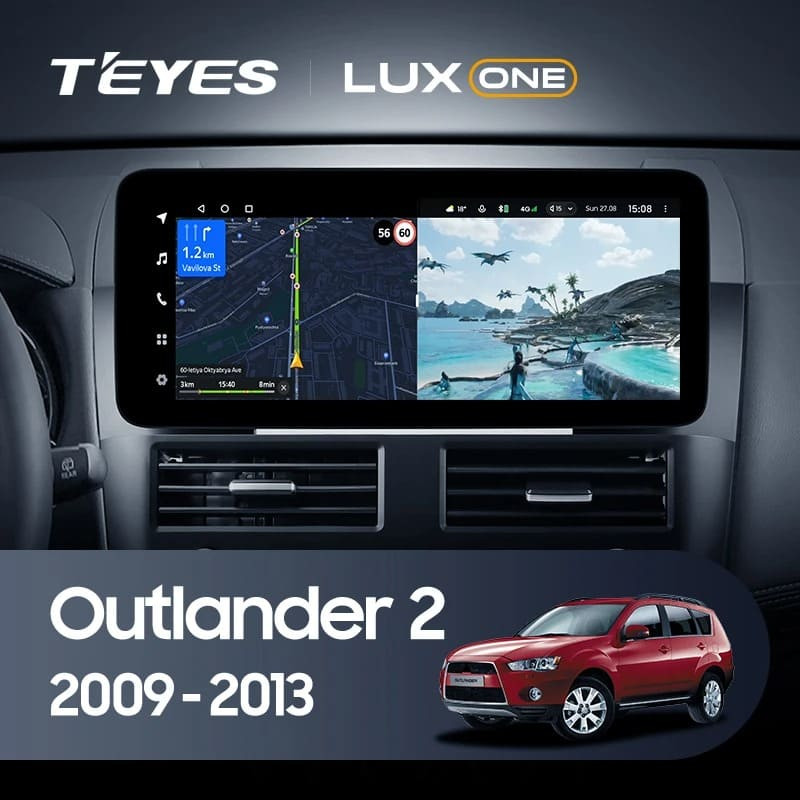 Штатная магнитола Teyes LUX ONE 4/64 Mitsubishi Outlander 2 CW0W (2009-2013) Тип-B