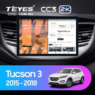 Штатная магнитола Teyes CC3 2K 4/32 Hyundai Tucson 3 (2015-2018) Тип-B (11")